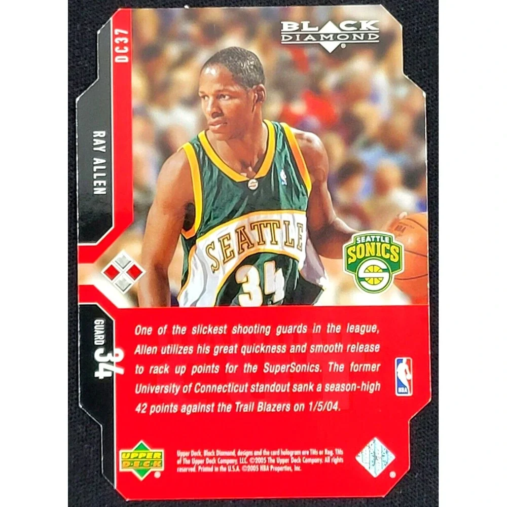2004-05 UD BLACK DIAMOND RAY ALLEN DIE-CUT DOUBLE‎ DIAMOND CUT INSERT
